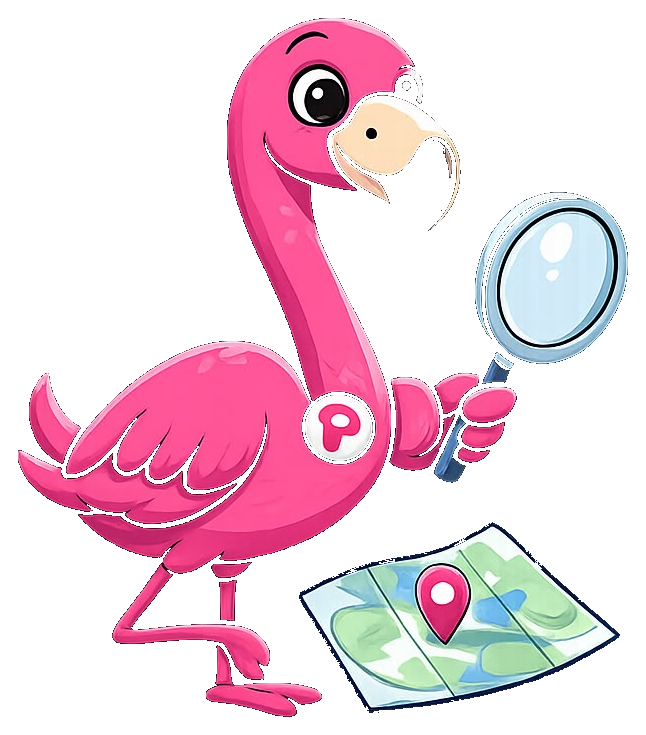 Pinkspot search mascot